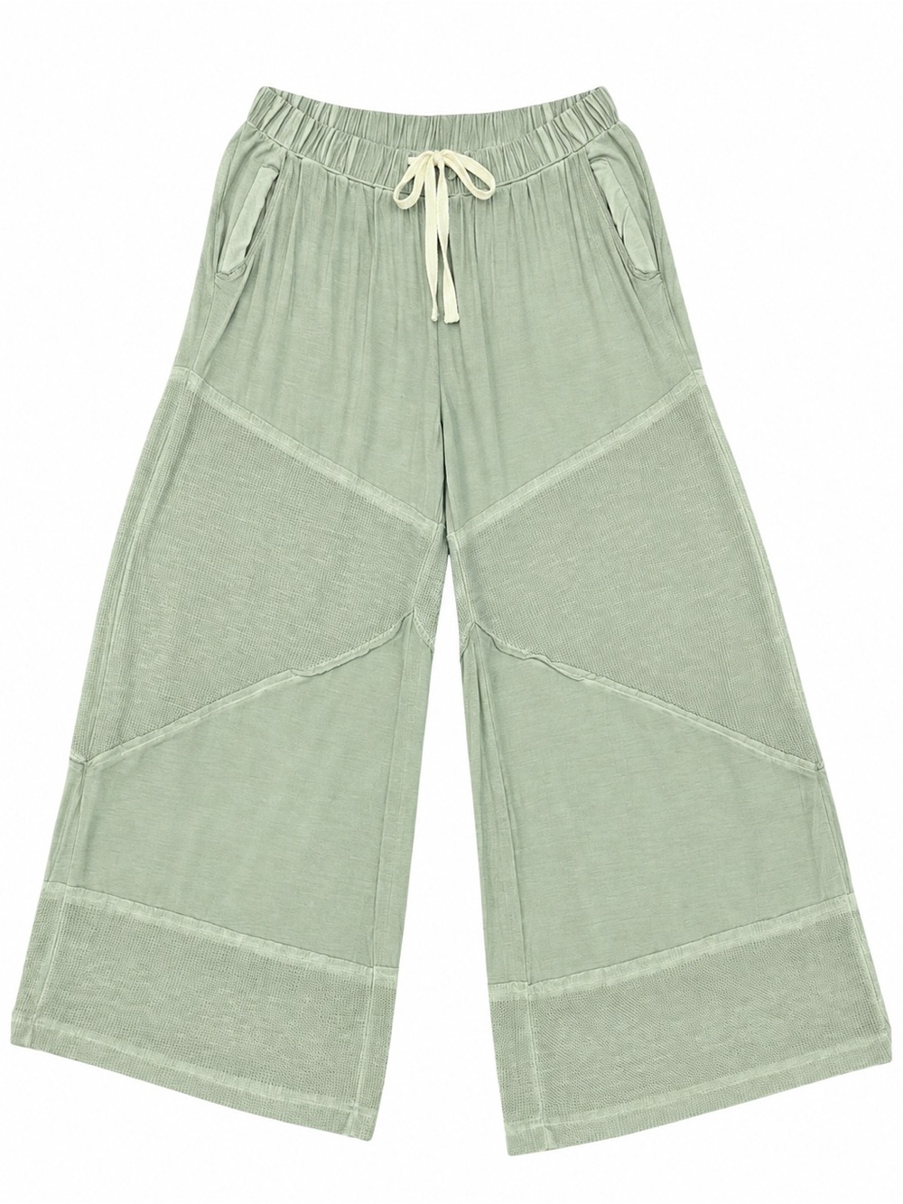 POL Sage Green Wide Leg Culotte Drawstring Pants M/L NWT - Picture 8 of 14
